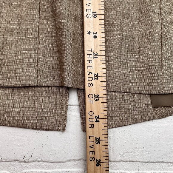 Kasper Blazer Women 4P Tan White Shimmer Woven Fitted Classic‎ Career Notch VTG - Picture 10 of 12